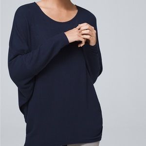 White House black market Modern Dolman Tunic in navy SZ MED